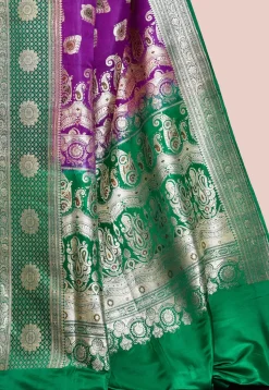Handloom Pure Banarasi Katan Silk Saree in Purple
