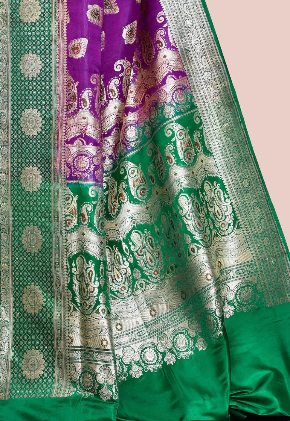 Handloom Pure Banarasi Katan Silk Saree in Purple