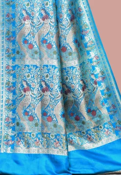 Handloom Pure Banarasi Katan Silk Saree in Blue