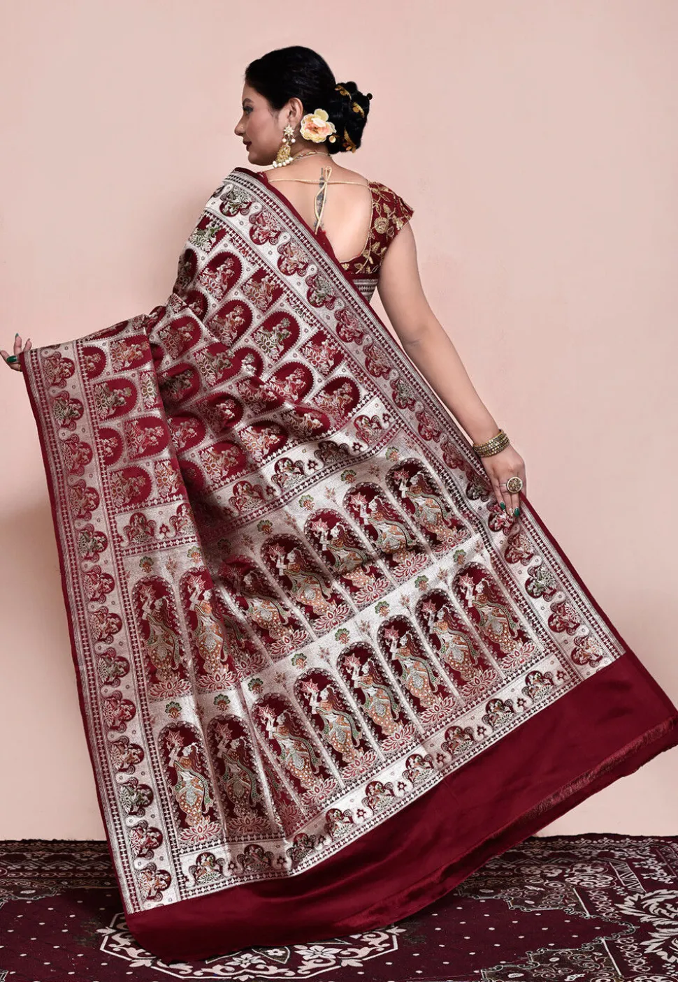 Handloom Pure Banarasi Katan Silk Saree in Wine