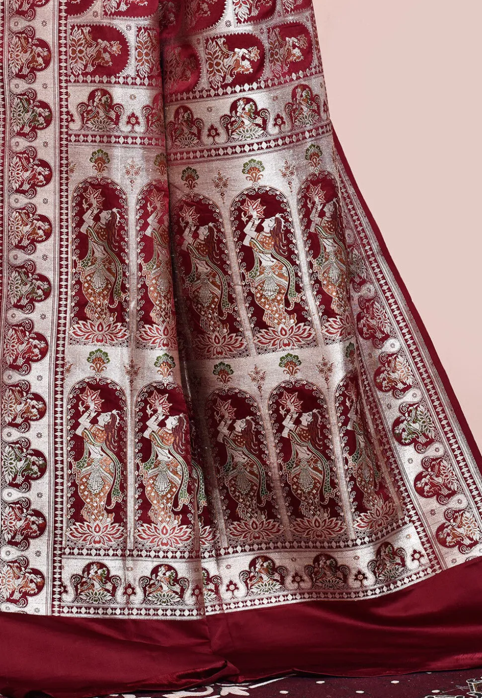 Handloom Pure Banarasi Katan Silk Saree in Wine