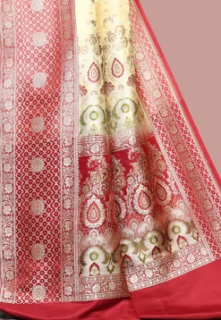Handloom Pure Banarasi Katan Silk Saree in Beige