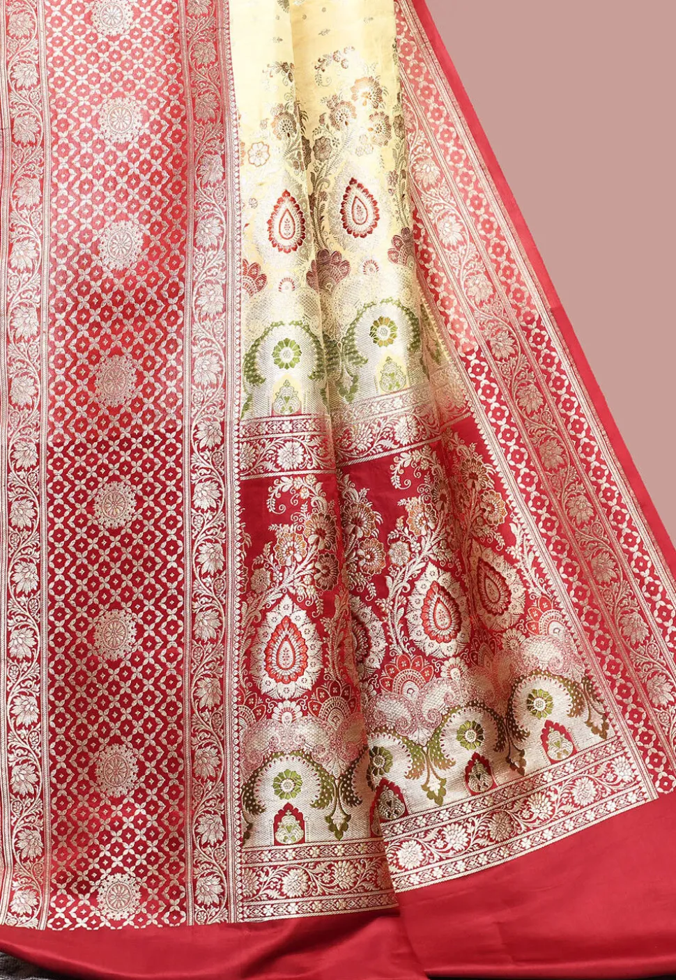 Handloom Pure Banarasi Katan Silk Saree in Beige