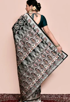 Handloom Pure Banarasi Katan Silk Saree in Black