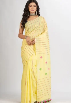 Handloom Pure Cotton Saree in Yellow