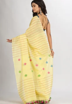 Handloom Pure Cotton Saree in Yellow