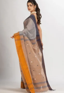 Handloom Pure Cotton Saree in Grey