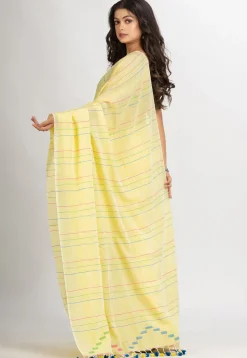 Handloom Pure Cotton Saree in Yellow