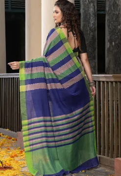 Handloom Pure Cotton Saree in Multicolor