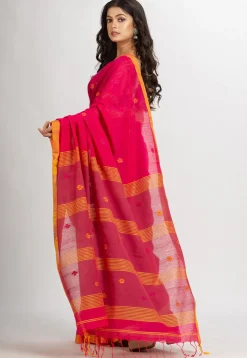 Handloom Pure Cotton Saree in Fuchsia