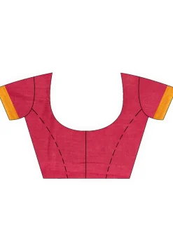 Handloom Pure Cotton Saree in Fuchsia