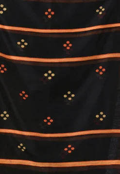 Handloom Pure Cotton Saree in Black