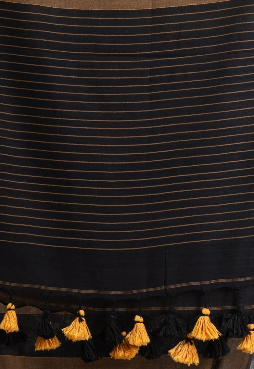 Handloom Pure Cotton Saree in Brown and Black