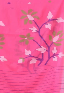 Handloom Pure Cotton Saree in Pink