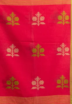 Handloom Pure Cotton Saree in Fuchsia