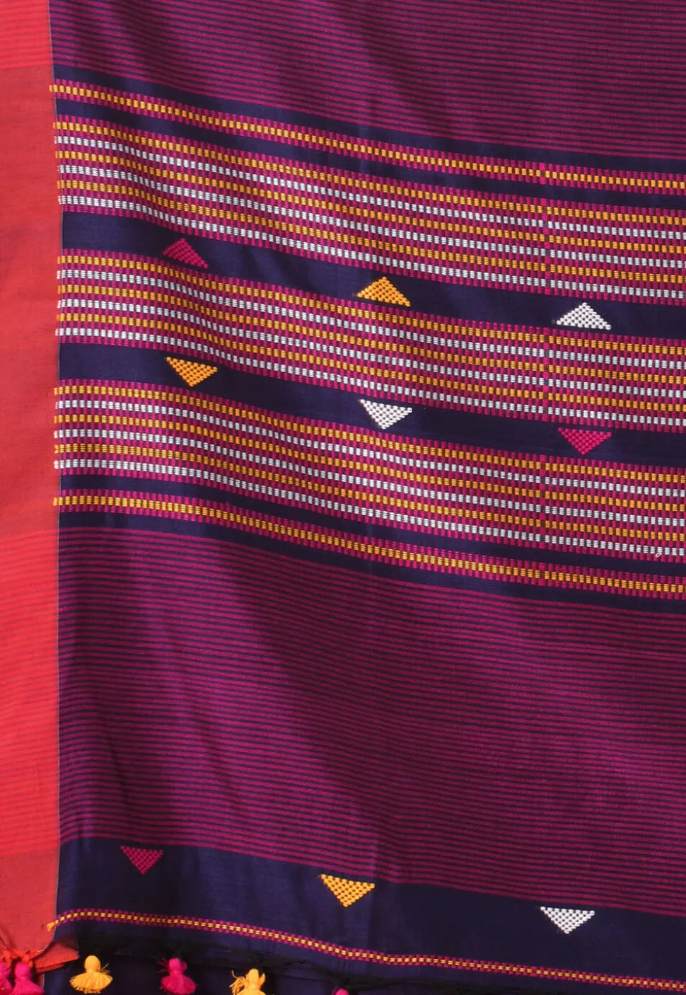 Handloom Pure Cotton Saree in Navy Blue