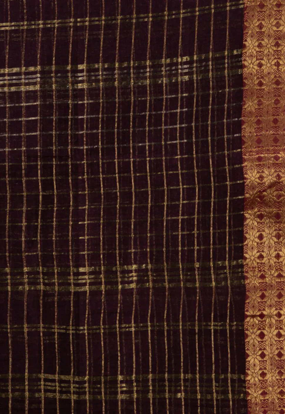 Handloom Pure Cotton Tant Saree in Dark Purple