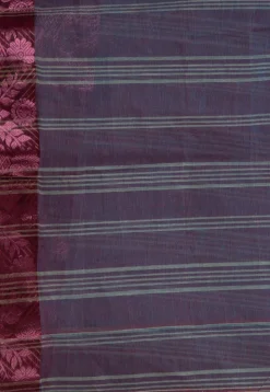 Handloom Pure Cotton Tant Saree in Purple