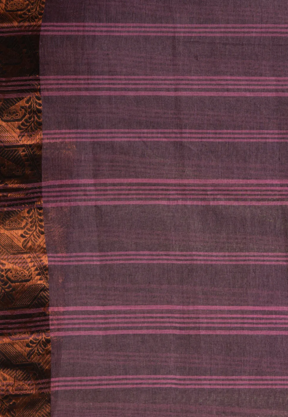 Handloom Pure Cotton Tant Saree in Dark Purple