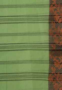 Handloom Pure Cotton Tant Saree in Green