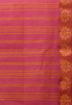Handloom Pure Cotton Tant Saree in Pink