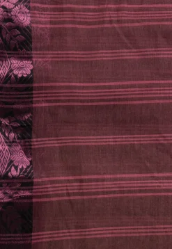 Handloom Pure Cotton Tant Saree in Brown