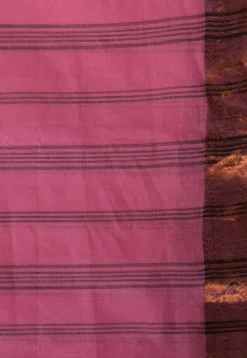 Handloom Pure Cotton Tant Saree in Pink
