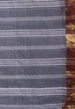Handloom Pure Cotton Tant Saree in Grey