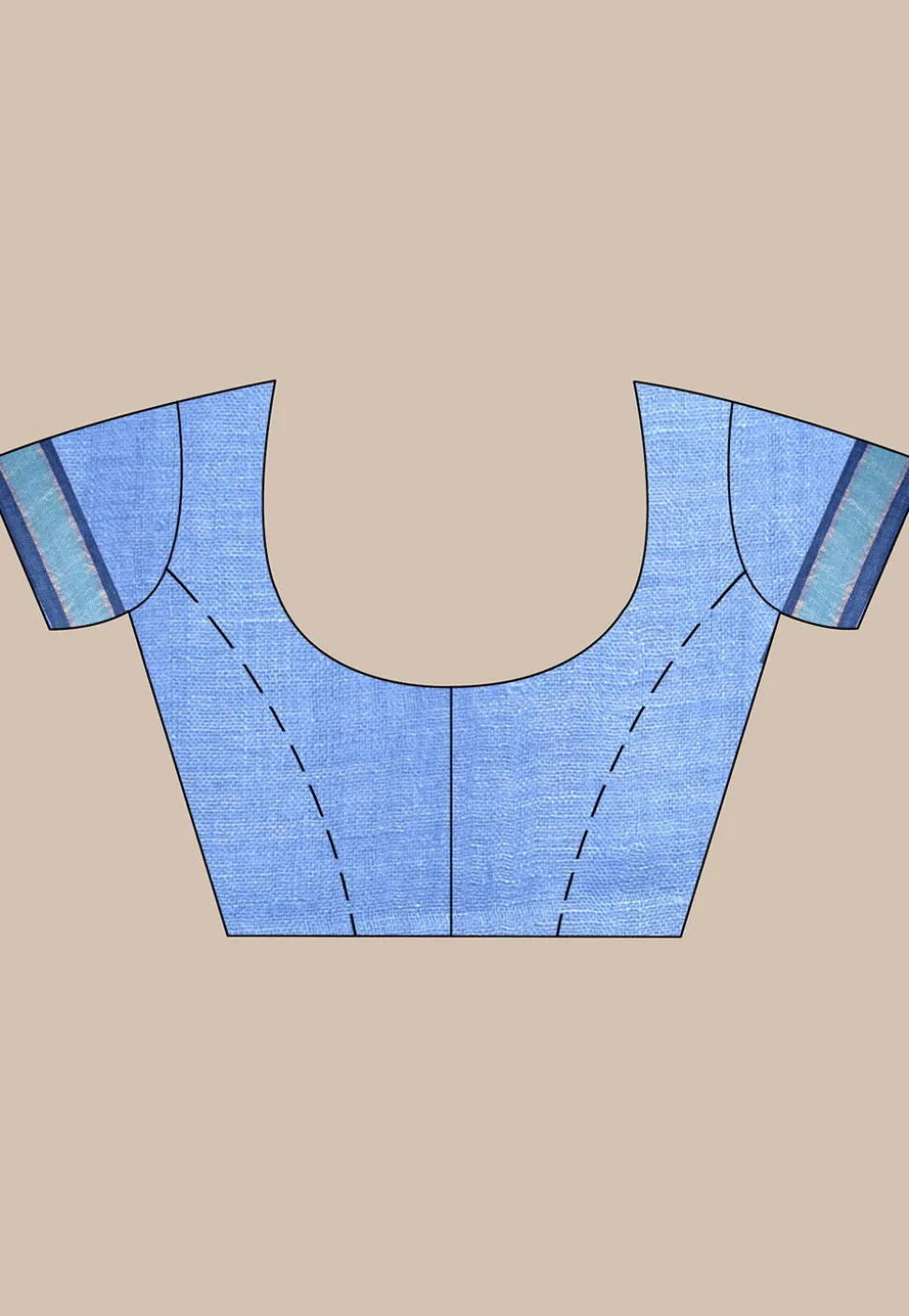 Handloom Pure Linen Jamdani Saree in Light Blue