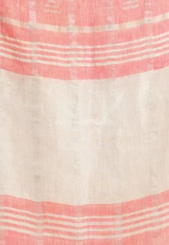 Handloom Pure Linen Saree in Pink and Sky Blue