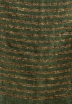 Handloom Pure Linen Saree in Dark Olive Green