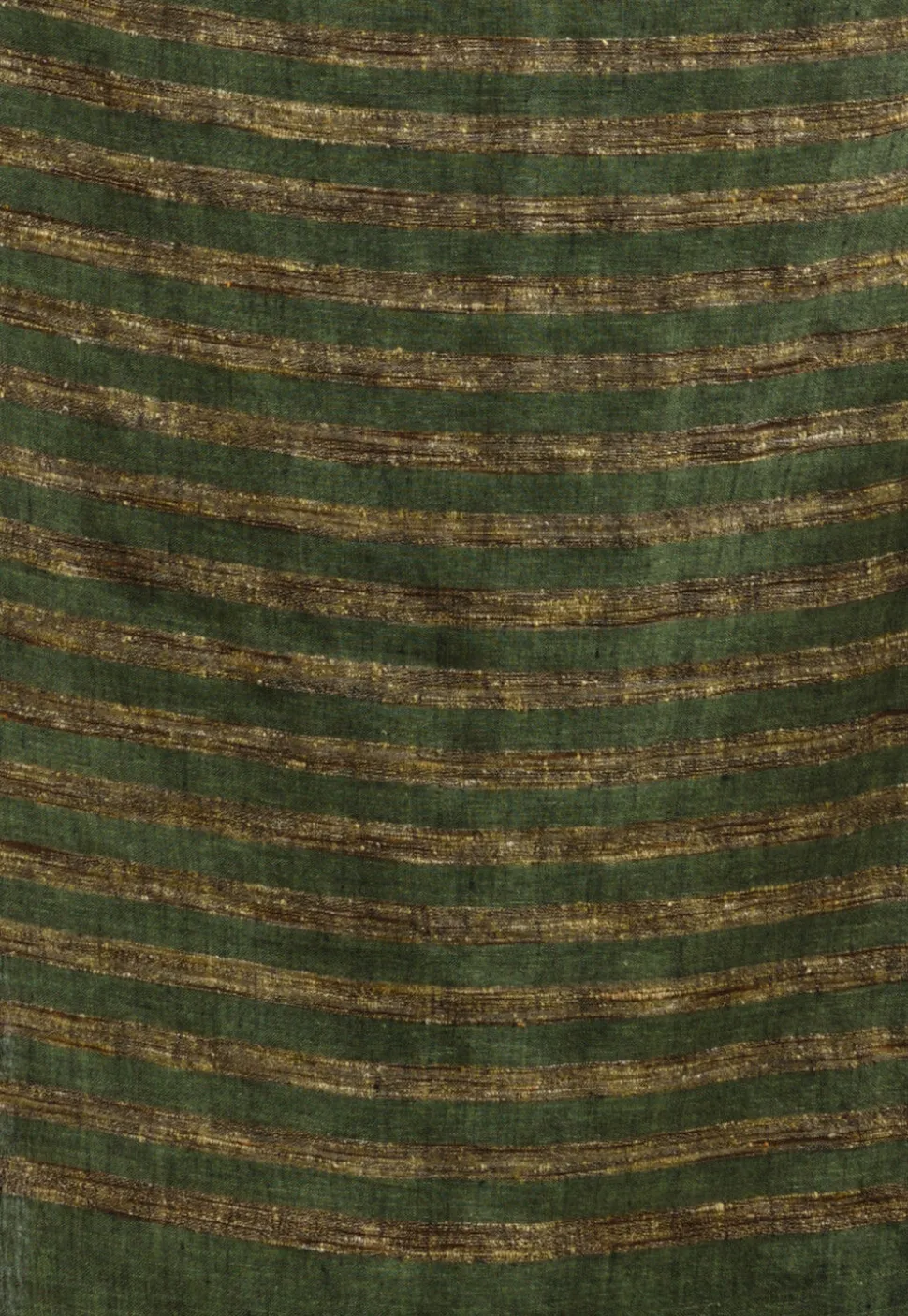 Handloom Pure Linen Saree in Dark Olive Green