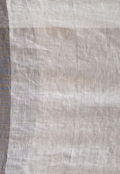 Handloom Pure Linen Saree in Off White