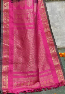 Handloom Pure Silk Gadwal Saree in Royal Blue