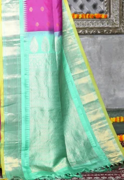 Handloom Pure Silk Gadwal Saree in Magenta