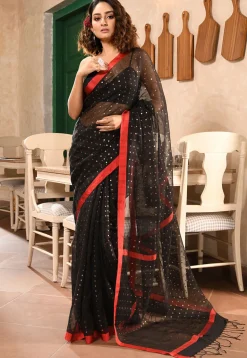 Handloom Pure Silk Saree in Black