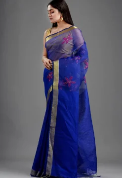Handloom Resham Silk Saree in Royal Blue