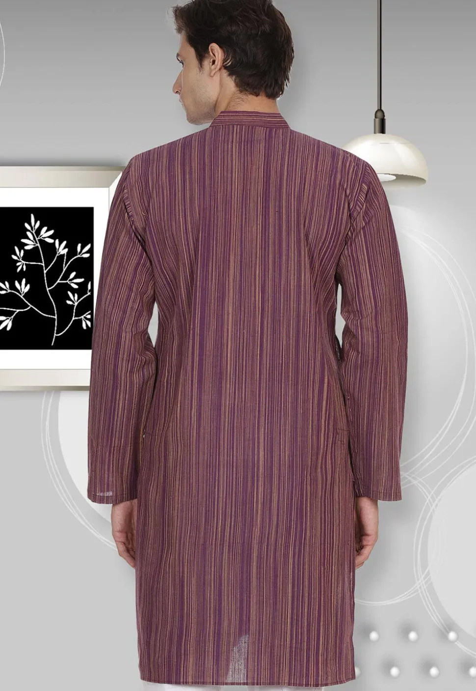 Handloom South Cotton Kurta in Dark Purple