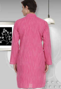 Handloom South Cotton Kurta in Pink