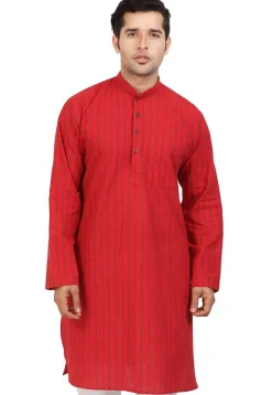 Handloom South Cotton Kurta in Red