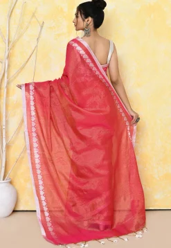 Handloom Tissue Silk Saree in Fuchsia