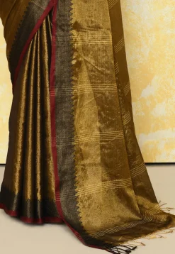 Handloom Tissue Silk Saree in Golden