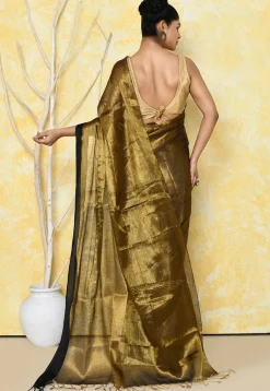 Handloom Tissue Silk Saree in Golden