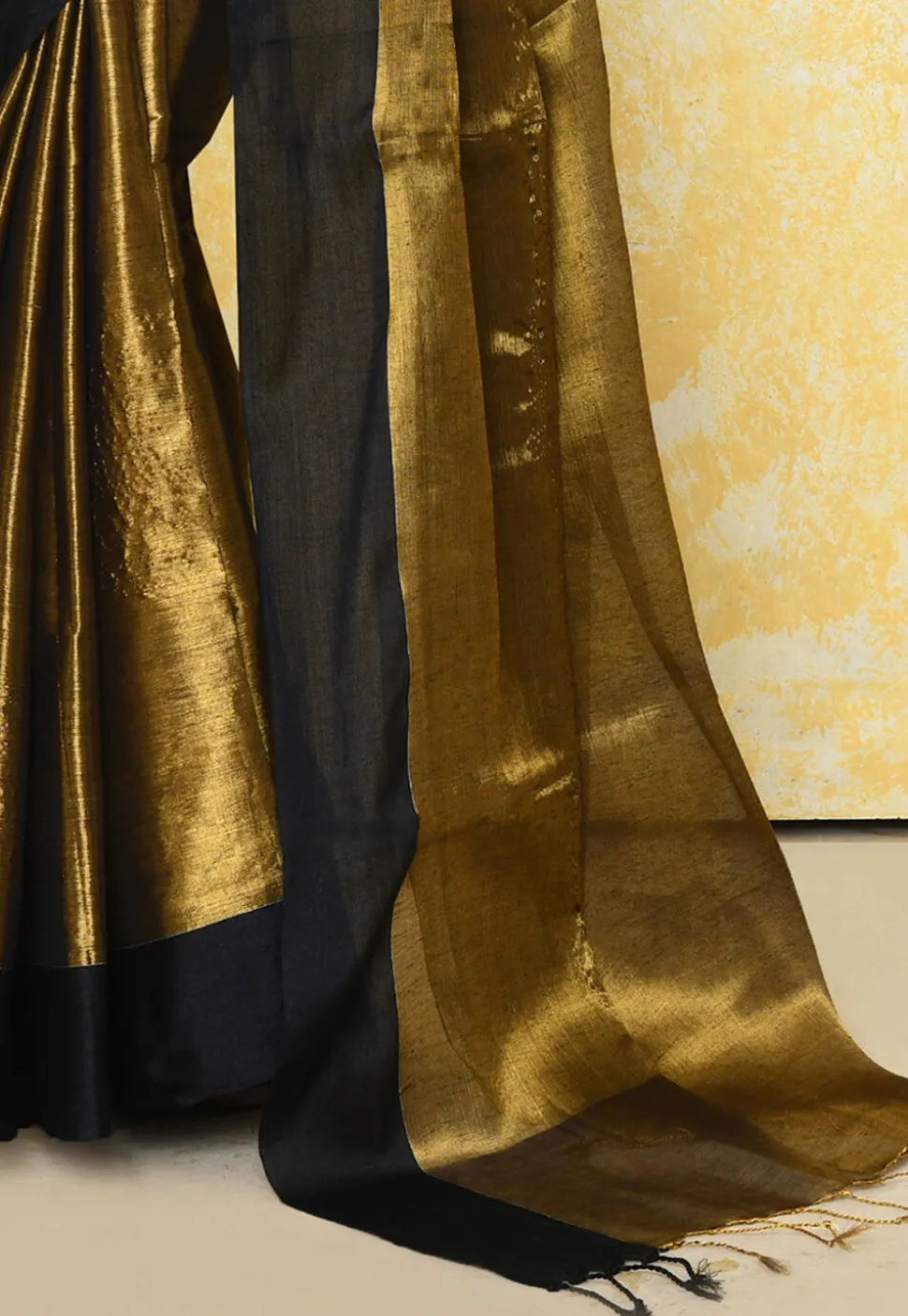 Handloom Tissue Silk Saree in Golden