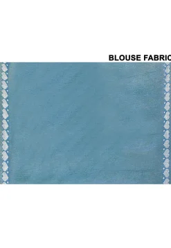 Handloom Tissue Silk Saree in Teal Blue