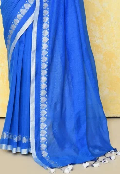 Handloom Tissue Silk Saree in Blue