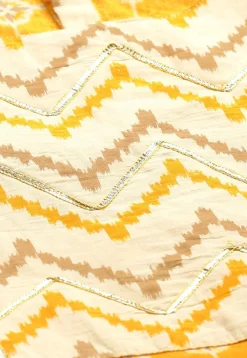 Ikat Printed Cotton Kurta in Yellow