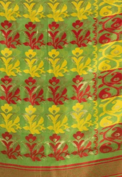 Jamdani Cotton Silk Saree in Green