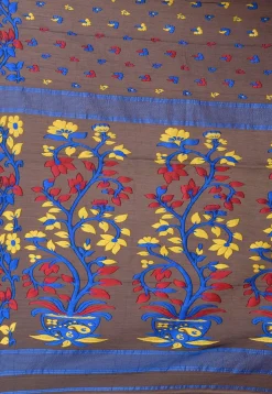 Jamdani Cotton Silk Saree in Black