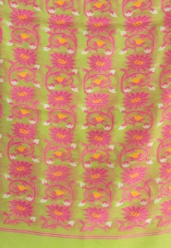 Jamdani Cotton Silk Saree in Light Green